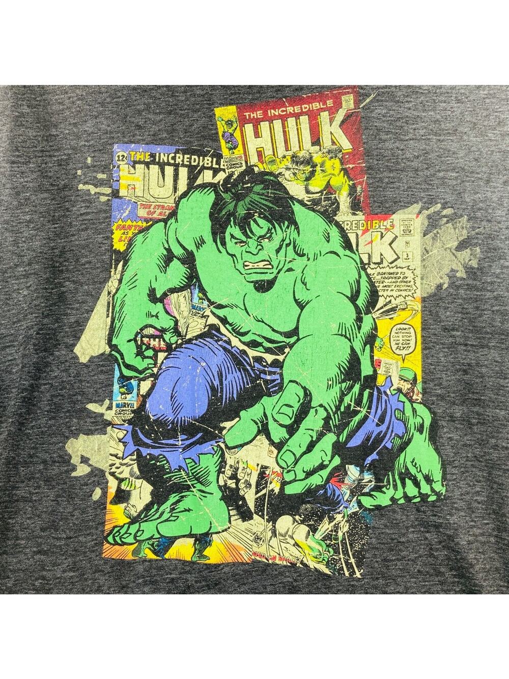 Marvel Incredible Hulk Vintage Comic Book Shirt, Men's Large, Heather Gray